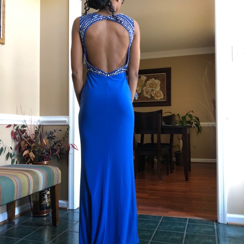Blue Prom dress with open back!